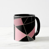Abstracte moderne geometrische driehoeken afdrukke mok (Voorkant rechts)