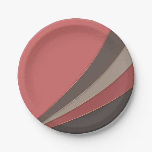 Abstracte moderne geometrische eenvoudige afdruk papieren bordje (Voorkant)