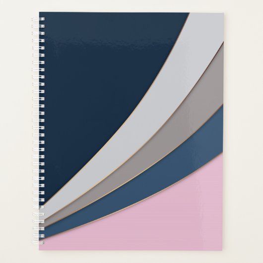 Abstracte moderne geometrische eenvoudige afdruk planner (Voorkant)
