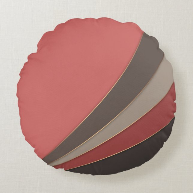 Abstracte moderne geometrische eenvoudige afdruk rond kussen (Voorkant)