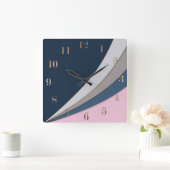 Abstracte moderne geometrische eenvoudige afdruk vierkante klok (Huis)