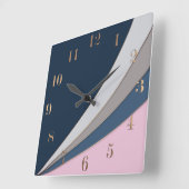 Abstracte moderne geometrische eenvoudige afdruk vierkante klok (Hoek)
