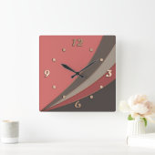 Abstracte moderne geometrische eenvoudige afdruk vierkante klok (Huis)