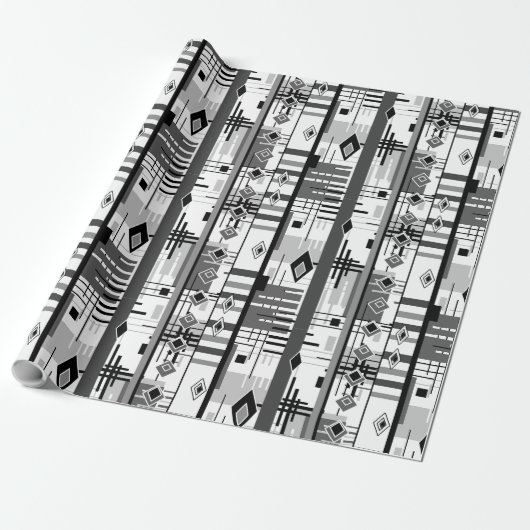 Abstracte moderne geometrische elementen van het o cadeaupapier (Uitgerold)