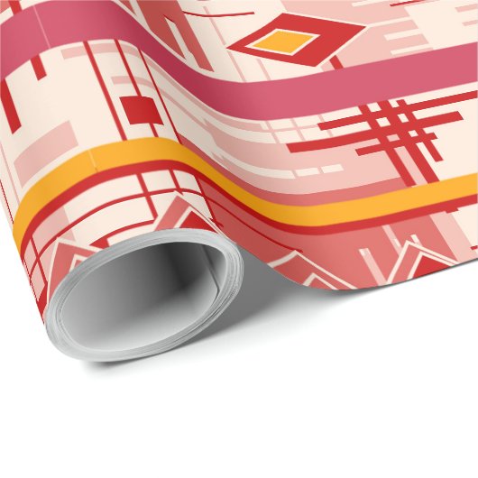 Abstracte moderne geometrische elementen van het o cadeaupapier (Rol Hoek)