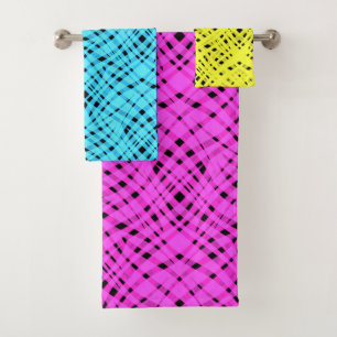 Abstracte moderne geometrische heldere gestreepte bad handdoek