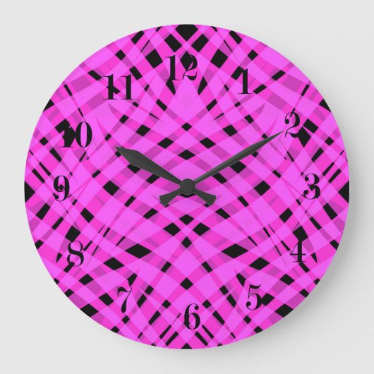 Abstracte moderne geometrische heldere gestreepte grote klok (Voorkant)