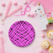 Abstracte moderne geometrische heldere gestreepte papieren bordje (Feest)