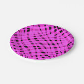 Abstracte moderne geometrische heldere gestreepte papieren bordje (Gekanteld)