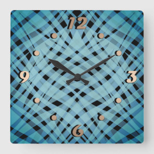 Abstracte moderne geometrische heldere gestreepte  vierkante klok