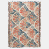 abstracte moderne geometrische Koraal en Blauw Deken (Voorkant Verticaal)