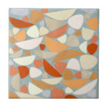 Abstracte moderne geometrische kunst tegeltje<br><div class="desc">Moderne hedendaagse abstracte geometrische kunst met organische vloeibare vormen in warme pastelkleuren.</div>