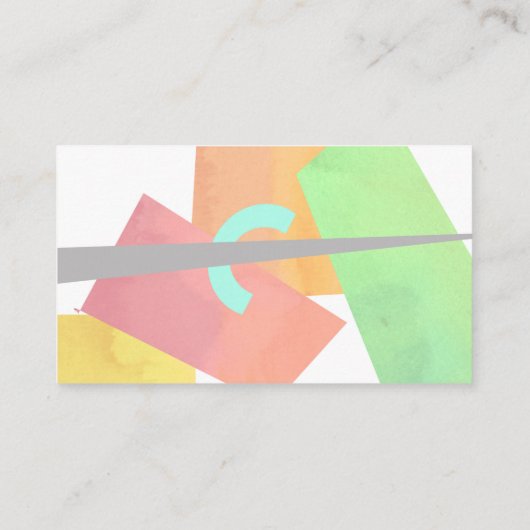 abstracte moderne geometrische maatstaf visitekaartje (Achterkant)