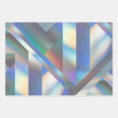 Abstracte moderne geometrische pasteelholografisch inpakpapier vel (Voorkant 2)