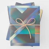 Abstracte moderne geometrische pasteelholografisch inpakpapier vel (In situ)