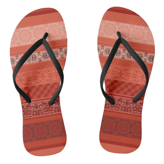 Abstracte moderne geometrische sierretratale pleis teenslippers (Voetbed)