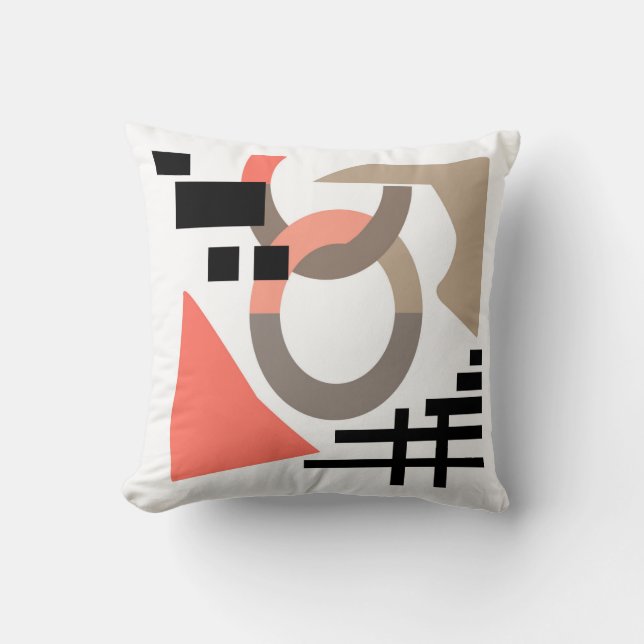 Abstracte moderne geometrische vormelementen koraa kussen (Voorkant)
