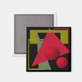 Abstracte moderne geometrische vormen afdrukken magneet (Voorkant / Achterkant)