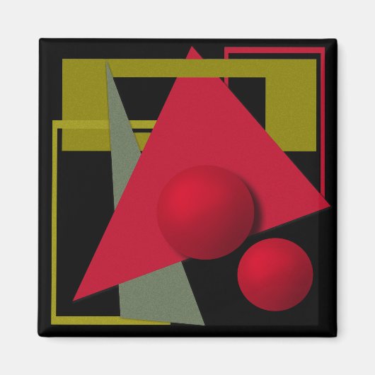 Abstracte moderne geometrische vormen afdrukken magneet (Voorkant)