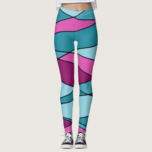 Abstracte moderne geometrische vormen driehoeken r leggings (Voorkant)