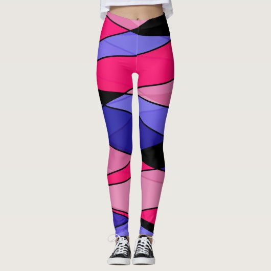 Abstracte moderne geometrische vormen driehoeken r leggings (Voorkant)