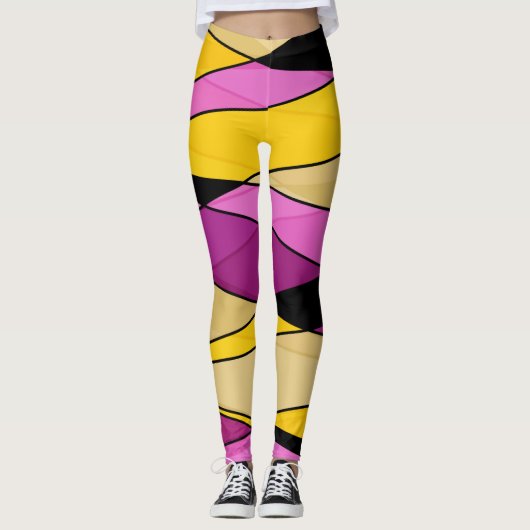 Abstracte moderne geometrische vormen driehoeken r leggings (Voorkant)