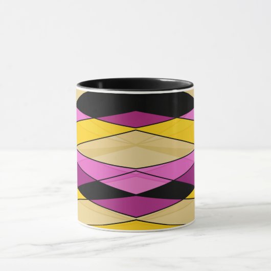 Abstracte moderne geometrische vormen driehoeken r mok (Midden)