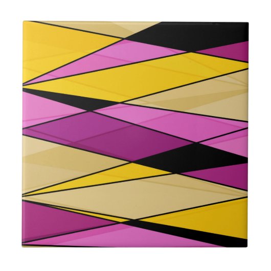 Abstracte moderne geometrische vormen driehoeken r tegeltje (Voorkant)