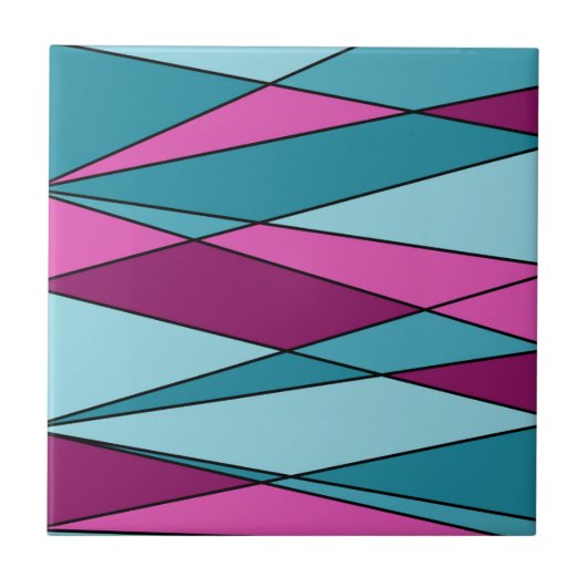 Abstracte moderne geometrische vormen driehoeken r tegeltje (Voorkant)