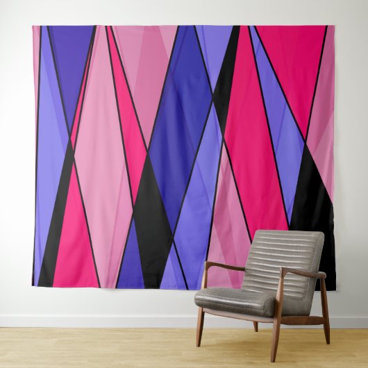 Abstracte moderne geometrische vormen driehoeken r wandkleed (In Situ (horizontaal))