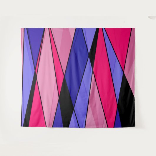 Abstracte moderne geometrische vormen driehoeken r wandkleed (Voorkant (horizontaal))