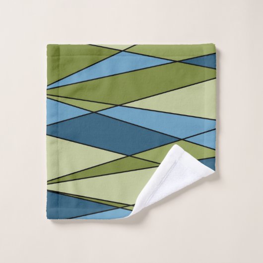 Abstracte moderne geometrische vormen driehoeksbla bad handdoek (Wasdoekje)