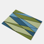 Abstracte moderne geometrische vormen driehoeksbla deurmat (Schuin)