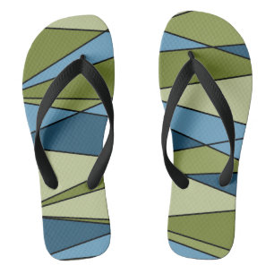 Abstracte moderne geometrische vormen driehoeksbla teenslippers