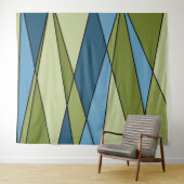 Abstracte moderne geometrische vormen driehoeksbla wandkleed (In Situ (horizontaal))