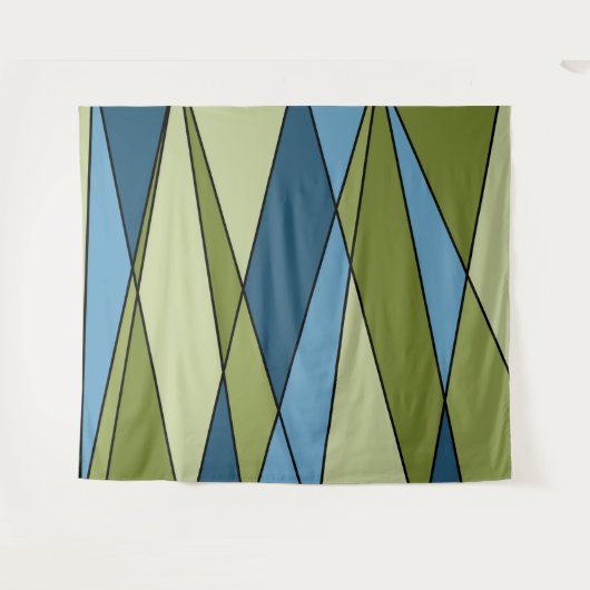 Abstracte moderne geometrische vormen driehoeksbla wandkleed (Voorkant (horizontaal))