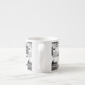 Abstracte moderne geometrische vormen gestreept ge espresso kop (Achterkant)