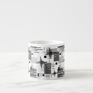 Abstracte moderne geometrische vormen gestreept ge espresso kop