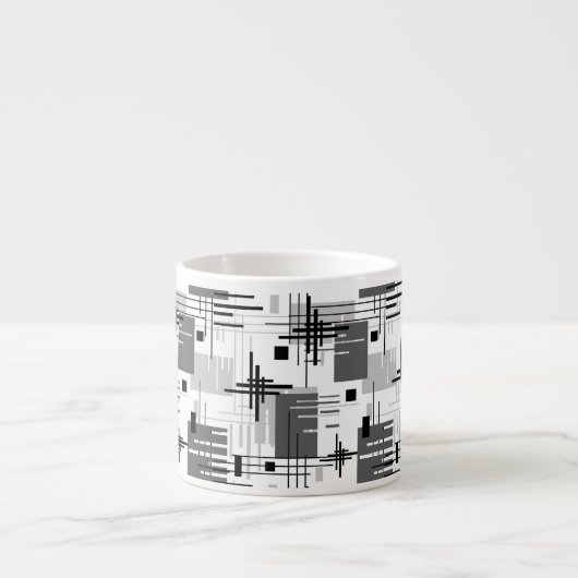 Abstracte moderne geometrische vormen gestreept ge espresso kop (Voorkant)