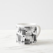 Abstracte moderne geometrische vormen gestreept ge espresso kop (Voorkant rechts)