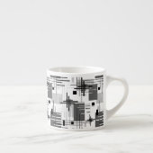 Abstracte moderne geometrische vormen gestreept ge espresso kop (Rechts)