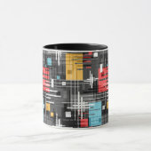 Abstracte moderne geometrische vormen gestreept ge mok (Midden)