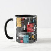 Abstracte moderne geometrische vormen gestreept ge mok (Links)