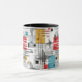 Abstracte moderne geometrische vormen gestreept ge mok (Midden)