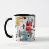 Abstracte moderne geometrische vormen gestreept ge mok (Links)