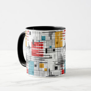 Abstracte moderne geometrische vormen gestreept ge mok