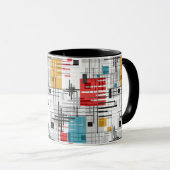 Abstracte moderne geometrische vormen gestreept ge mok (Voorkant rechts)