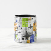 Abstracte moderne geometrische vormen gestreept ge mok (Midden)