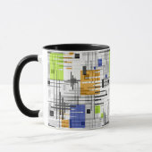 Abstracte moderne geometrische vormen gestreept ge mok (Links)
