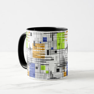 Abstracte moderne geometrische vormen gestreept ge mok